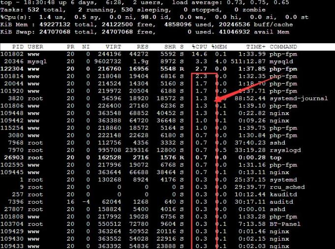 linux下宝塔CPU100%造成负载100%运行堵塞的解决方法